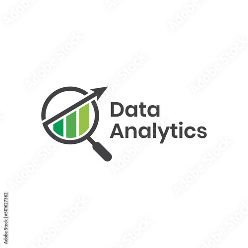 search data analytics logo design growth arrow logo design for data finance, investment icon design