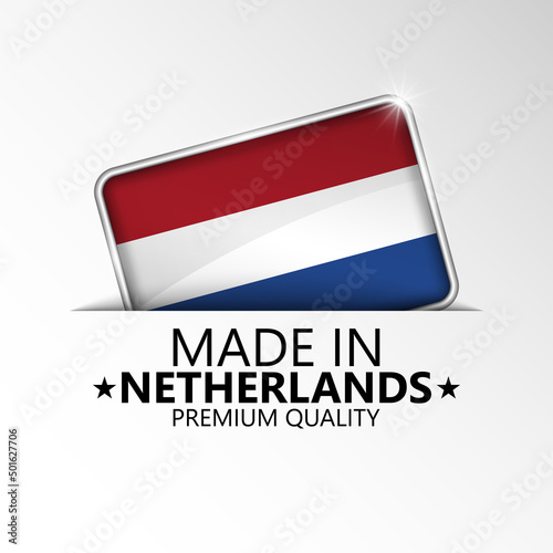 Made in Netherlands graphic and label.