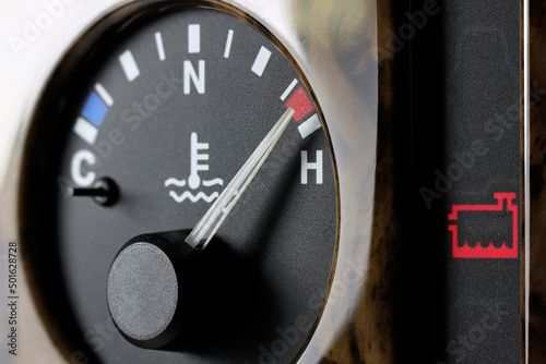 Cuadro en lienzo coolant warning light in car dashboard