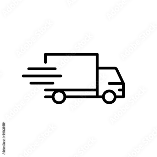 Fast delivery vector icon. Truck fast delivery of purchases symbol. Vector EPS10