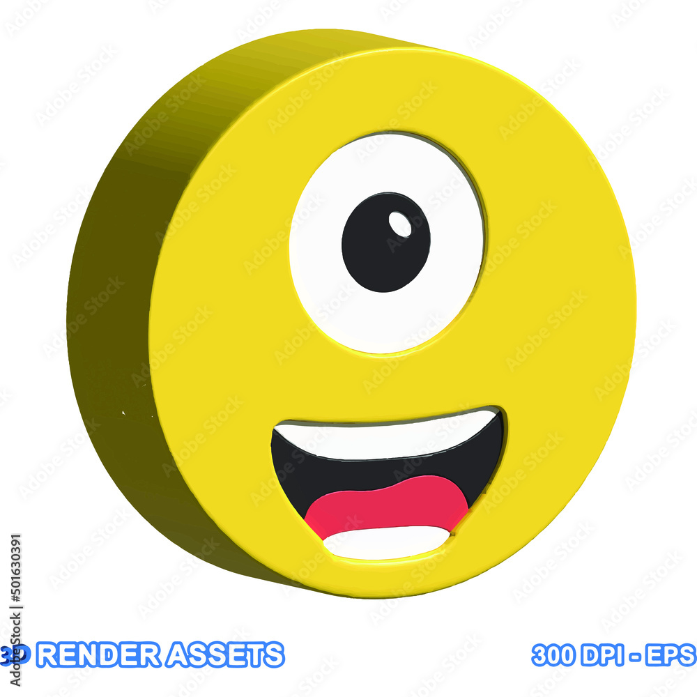 Fototapeta premium isolated 3d render Emoticon illustration for chat, design, infographic, message etc