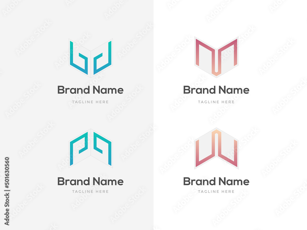 Premium Vector collection of Book with gradient letter marks and bookstore logo Premium Vector collection of Book with gradient letter marks and bookstore logo