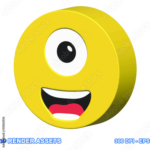 isolated 3d render Emoticon illustration for chat, design, infographic, message etc