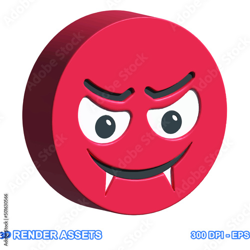 isolated 3d render Emoticon illustration for chat, design, infographic, message etc