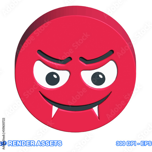 isolated 3d render Emoticon illustration for chat, design, infographic, message etc