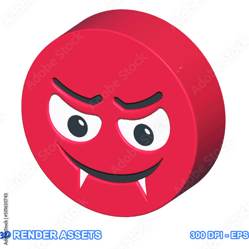 isolated 3d render Emoticon illustration for chat, design, infographic, message etc