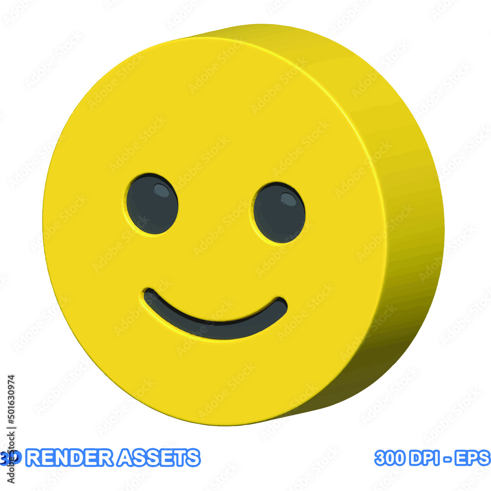 Fototapeta premium isolated 3d render Emoticon illustration for chat, design, infographic, message etc