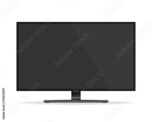Monitor with black screen. Mockup monitor allow you to display your designs. Vector illustration EPS10