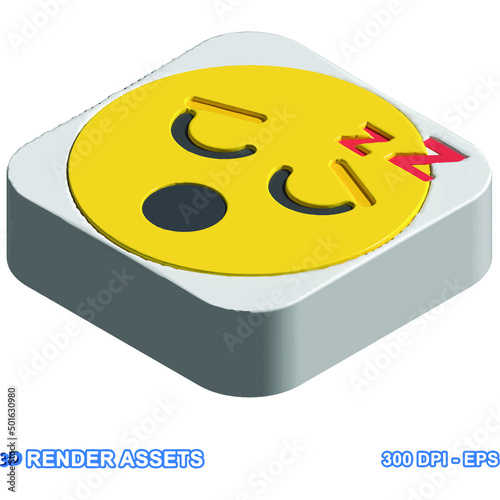 isolated 3d render Emoticon illustration for chat, design, infographic, message etc