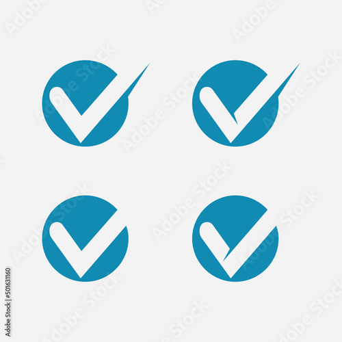 Checklist check mark logo vector or icon. Tick symbol in green color illustration. Accept okey symbol for approvement or cheklist design photo
