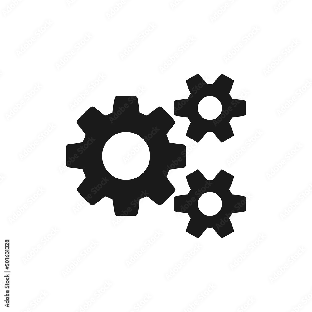 Gear icon isolated on white background. Settings symbol. Vector EPS10