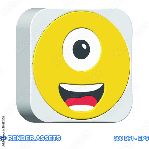 isolated 3d render Emoticon illustration for chat, design, infographic, message etc