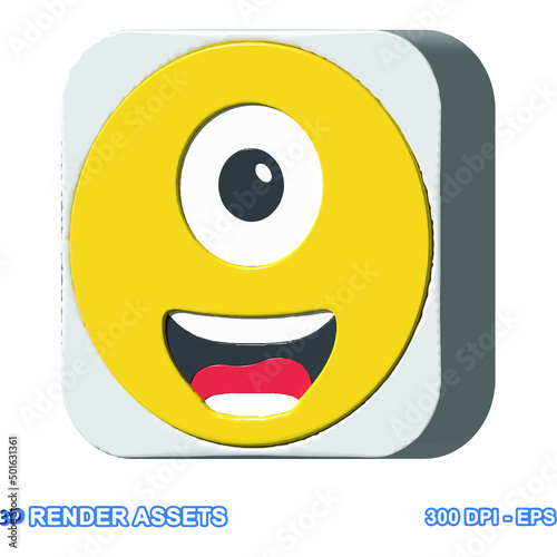 isolated 3d render Emoticon illustration for chat, design, infographic, message etc