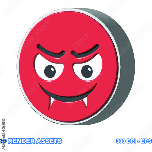 isolated 3d render Emoticon illustration for chat, design, infographic, message etc