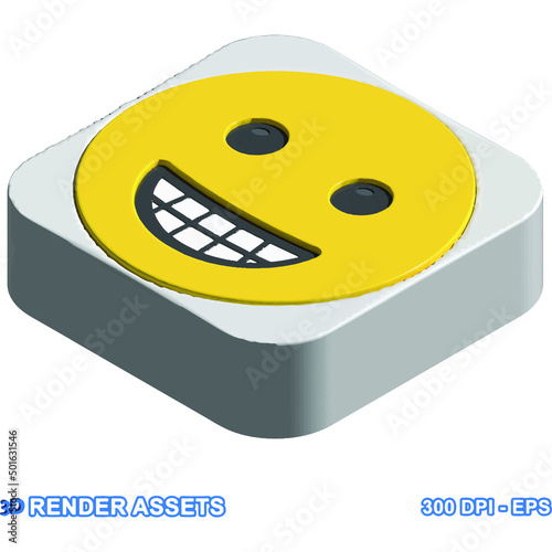 isolated 3d render Emoticon illustration for chat, design, infographic, message etc