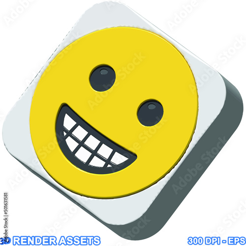 isolated 3d render Emoticon illustration for chat, design, infographic, message etc