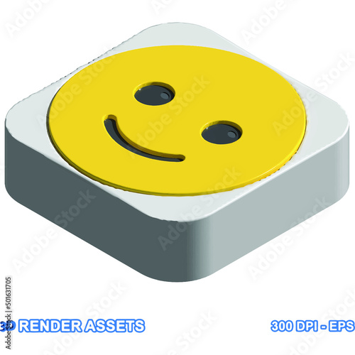 isolated 3d render Emoticon illustration for chat, design, infographic, message etc