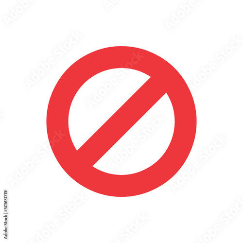 Not Allowed Sign. Prohibition symbol icon isolated on white background. Vector EPS 10