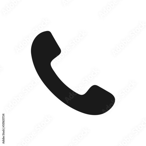 Call vector icon isolated. Phone symbol in black isolated on white background. Vector EPS 10