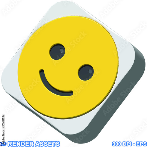 isolated 3d render Emoticon illustration for chat, design, infographic, message etc