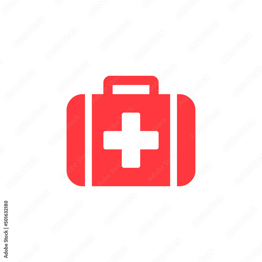 Obraz premium First aid Icon in trendy flat style isolated on white background. Medical symbol for your web site. Vector EPS 10