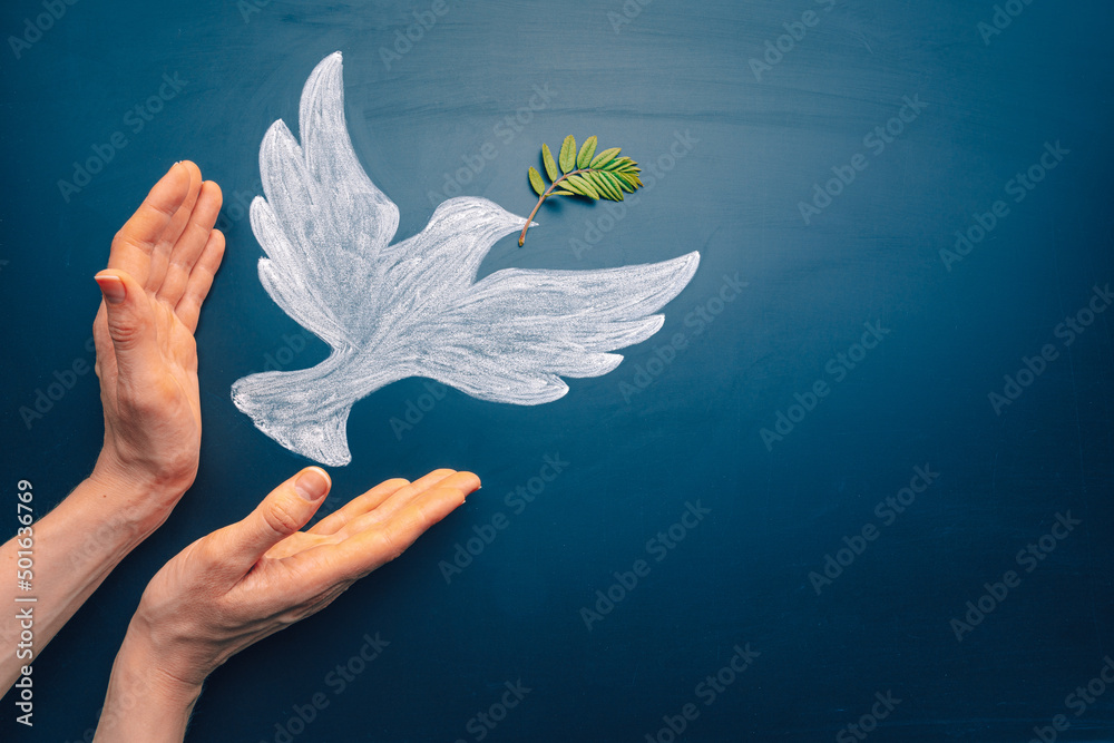 Dove of peace concept. Symbol of freedom and international day of peace ...