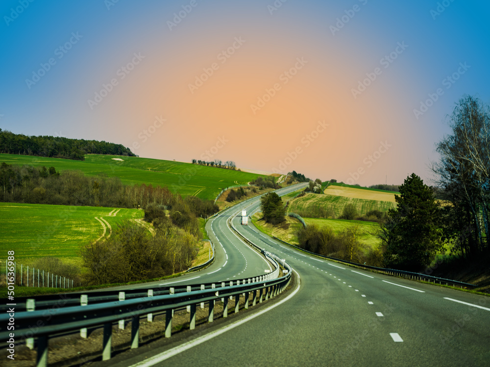 Fototapeta premium winding road in French countryside