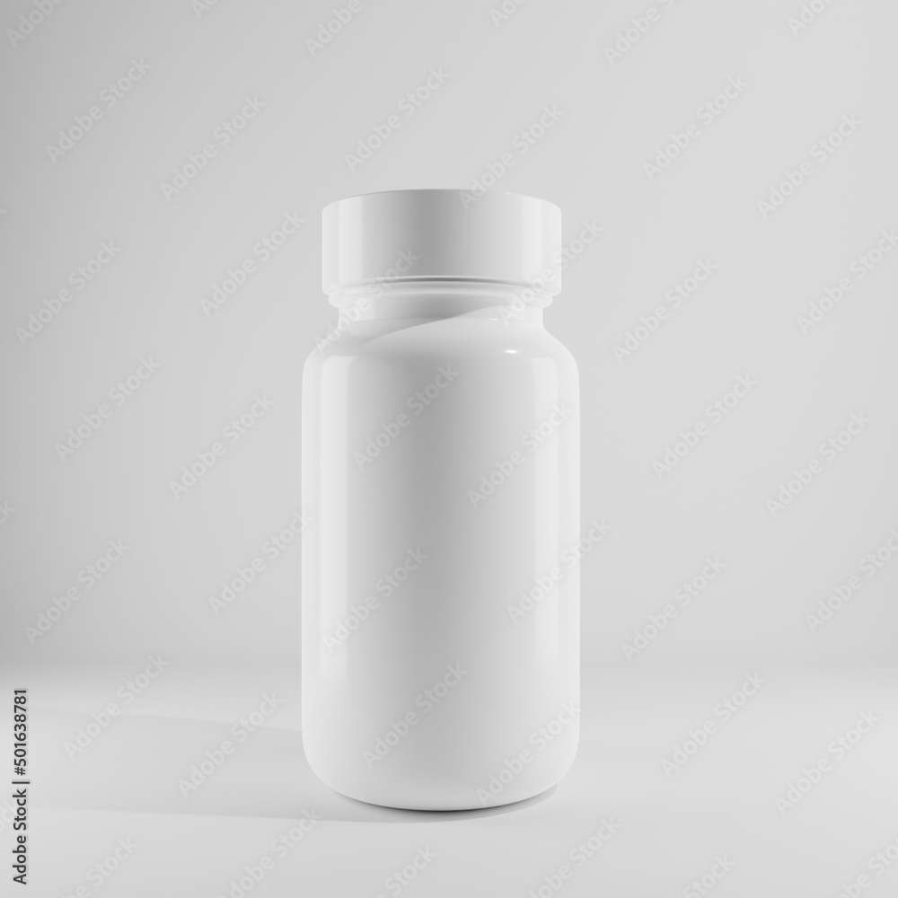 white medicine bottle plastic a front view 3d render white medicine bottle plastic a front view 3d render