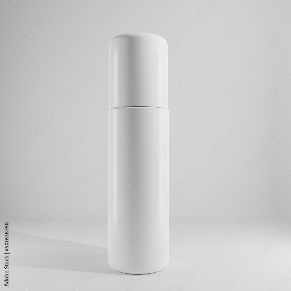 white roller ball bottle cosmetic a front view 3d render white roller ball bottle cosmetic a front view 3d render