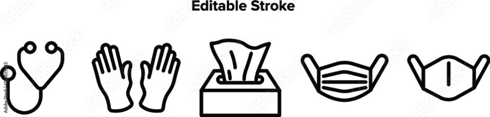 Covid line icons pack. Vector graphic illustration. Suitable for website design, logo, app, template, and UI. Covid line icons pack. Vector graphic illustration. Suitable for website design, logo, app, template, and UI.