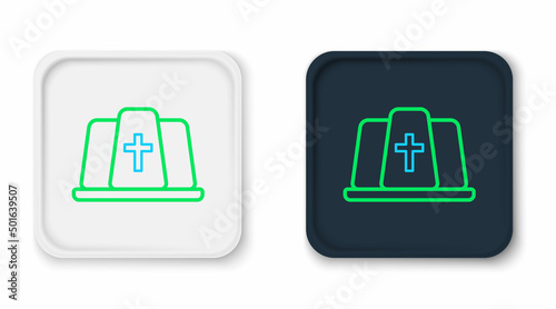 Line Pope hat icon isolated on white background. Christian hat sign. Colorful outline concept. Vector