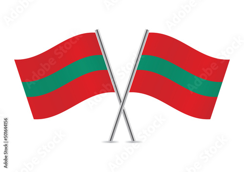 Transnistria crossed flags. Pridnestrovian Moldavian Republic flag on white background. Vector icon set. Vector illustration. Free Download Transnistria crossed flags. Pridnestrovian Moldavian Republic flag on white background. Vector icon set. Vector illustration. - GFXLoad