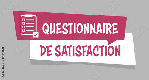 Logo questionnaire de satisfaction. photo