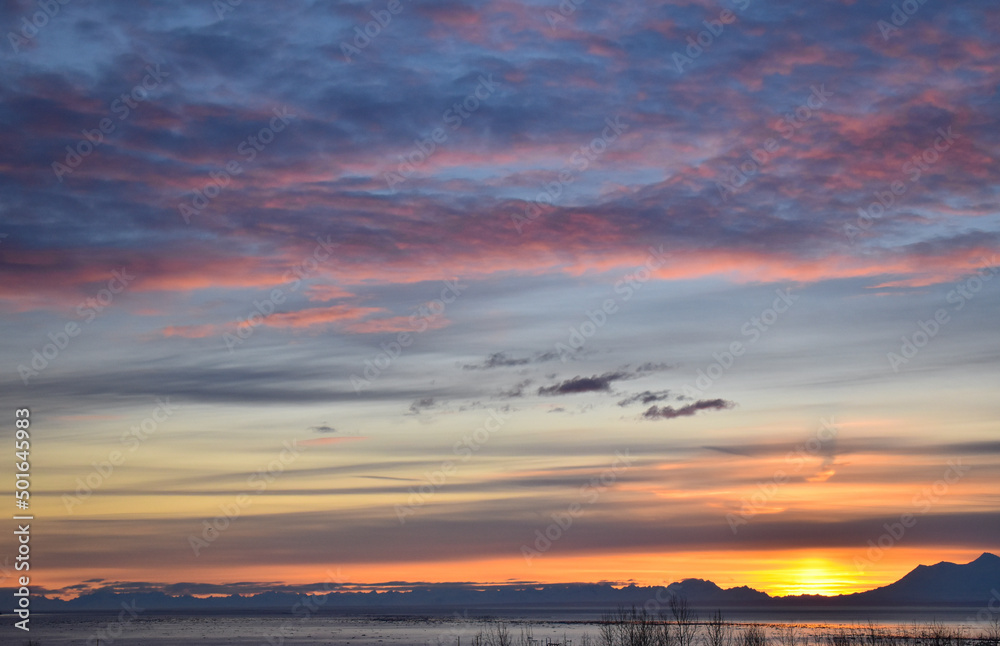 Naklejka premium sunset over the sea