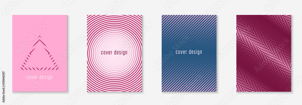 Design magazine cover as template with line geometric element.