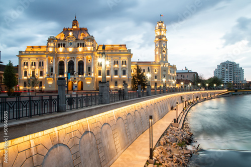 historical buildings in Oradea city center Romania