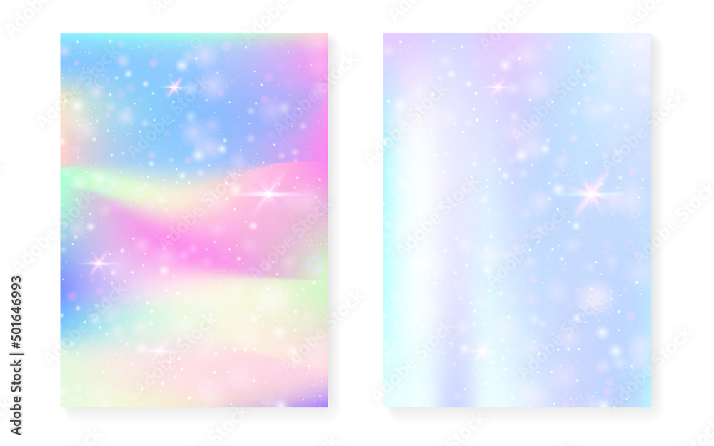Princess background with kawaii rainbow gradient. Magic unicorn hologram. Princess background with kawaii rainbow gradient. Magic unicorn hologram.