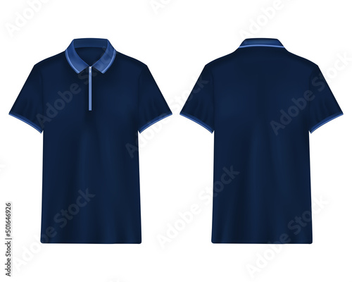 Navy blue polo shirt vector