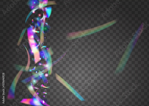 Falling Glare. Disco Element. Pink Blur Effect. Light Background. Webpunk Foil. Laser Vaporwave Template. Hologram Glitter. Flying Art. Purple Falling Glare