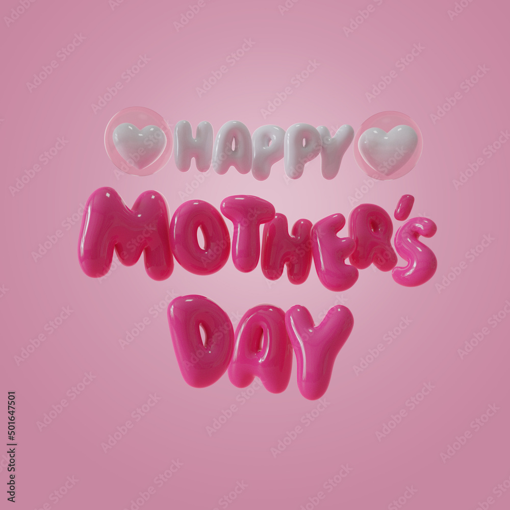 Happy Mother's Day 3d lettering