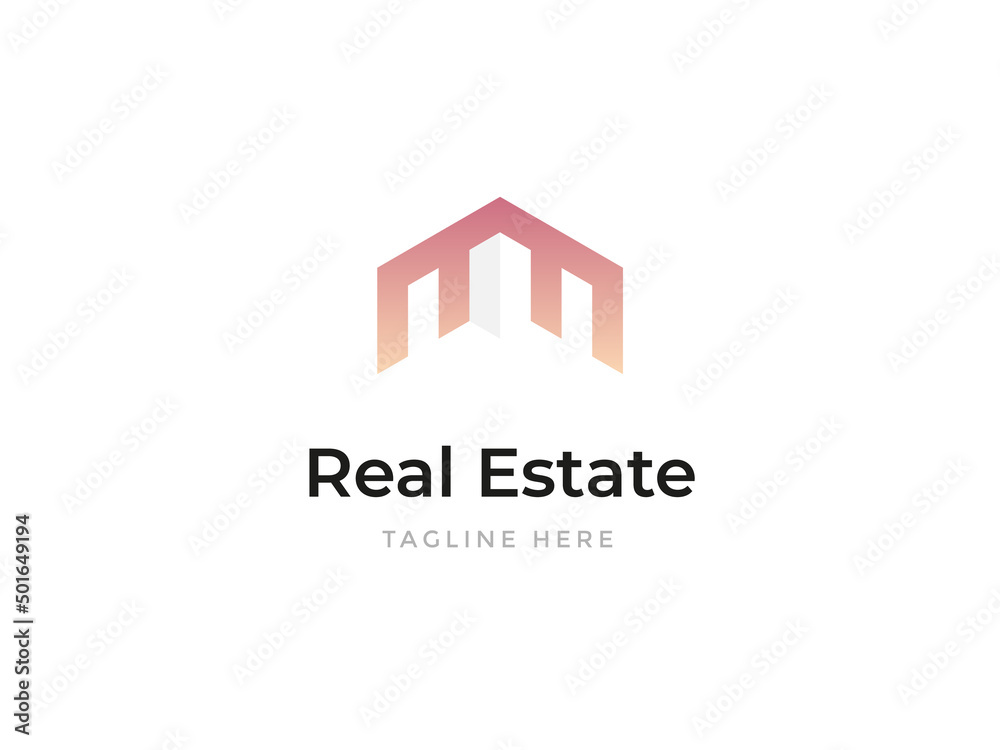 Modern Real estate  grid  logo and building icon design
