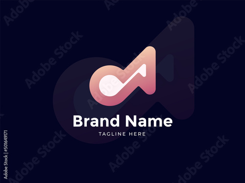 Music Dj Studio production lettering logo design