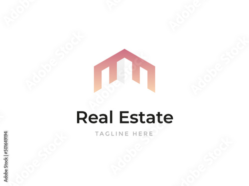 Modern Real estate grid logo and building icon design