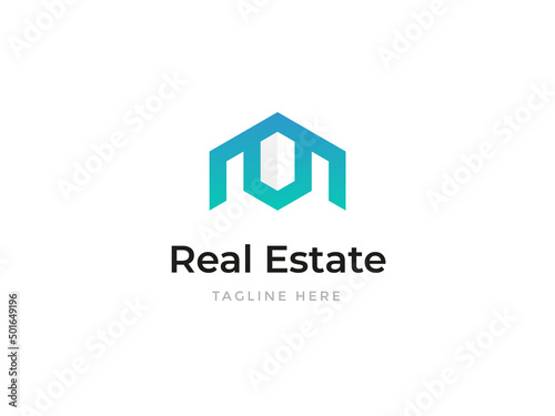 Modern Real estate business company creative logo with grid 