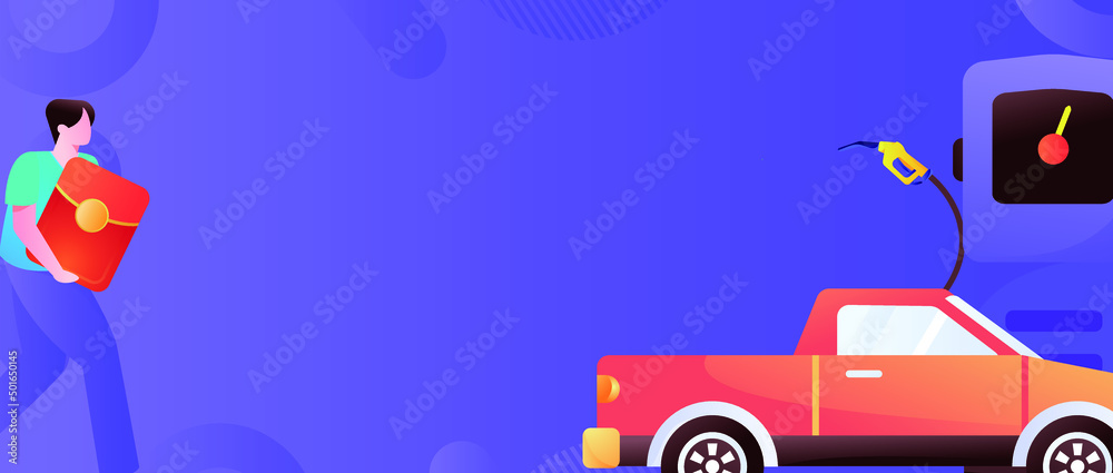 Refueling car vector creative concept illustration
