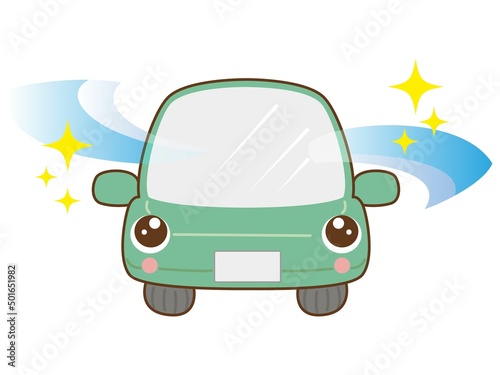 クリーンな空気の車のイラスト