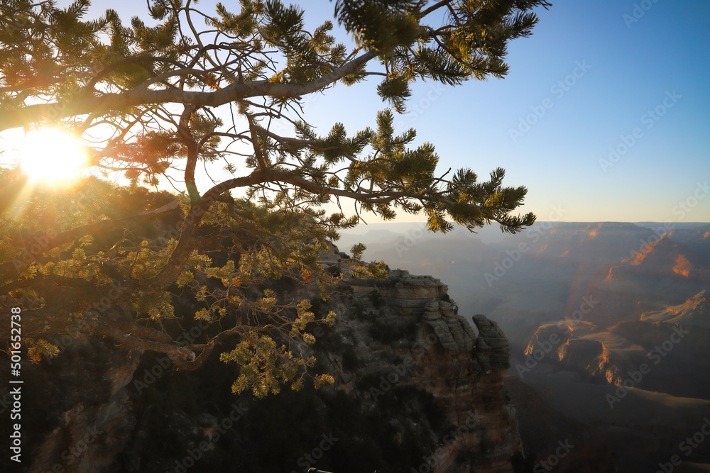 sunset over the canyon