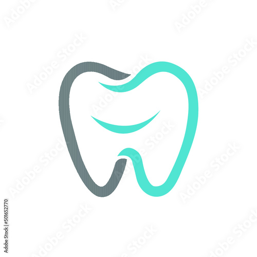 tooth icon on white background photo