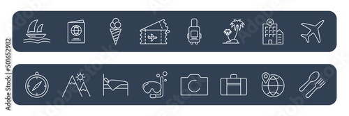 travel icons set . travel pack symbol vector elements for infographic web