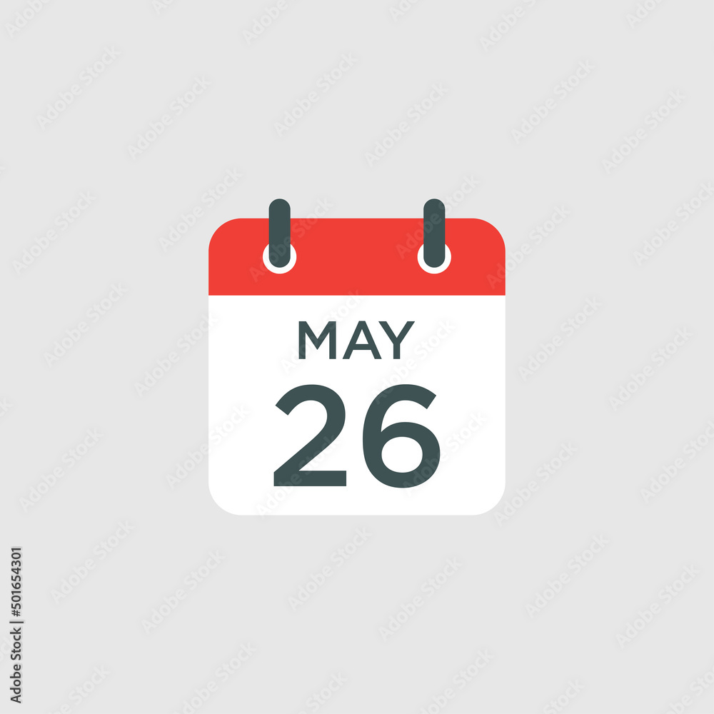 Fototapeta premium calendar - May 26 icon illustration isolated vector sign symbol